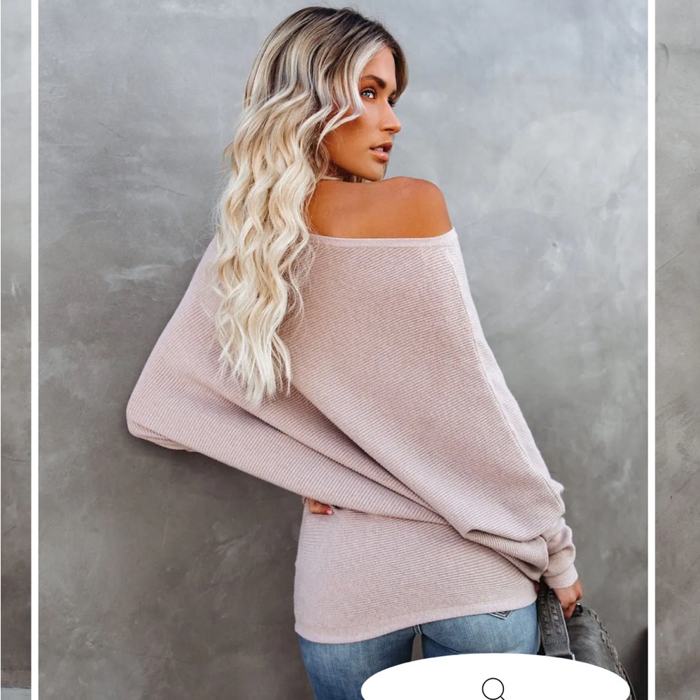 Vici - ALL THAT RIBBED CASHMERE BLEND SWEATER - LIGHT MOCHA - small